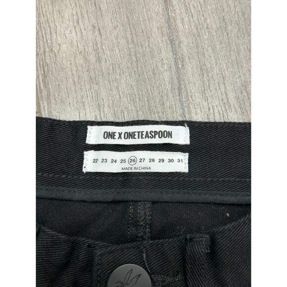 One Teaspoon Women's Black Scallywags Frayed Hem Skinny Jeans Size 26 NWT - Picture 6 of 9